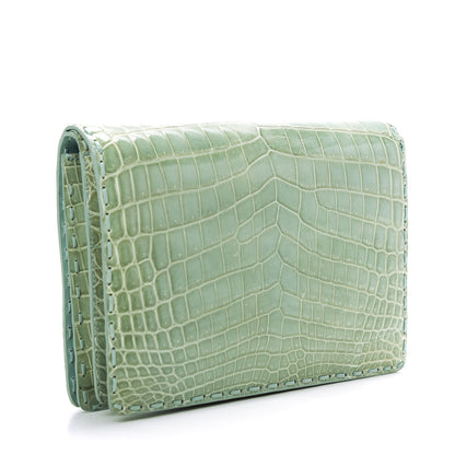 Bottega Veneta Crocodile Piano Crisscross Clutch 4 of 12