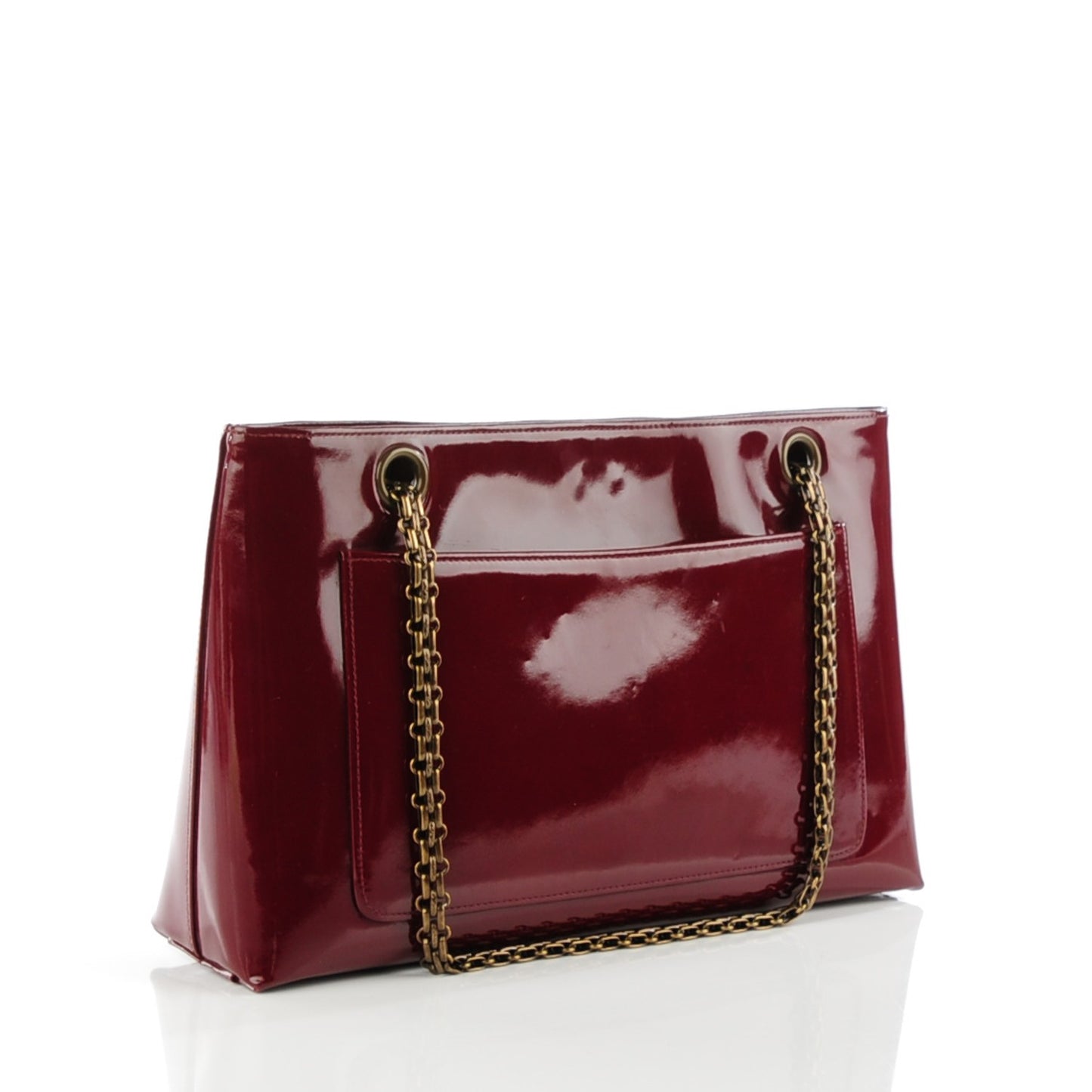 Patent Bijoux Chain Shoulder Bag Burgundy