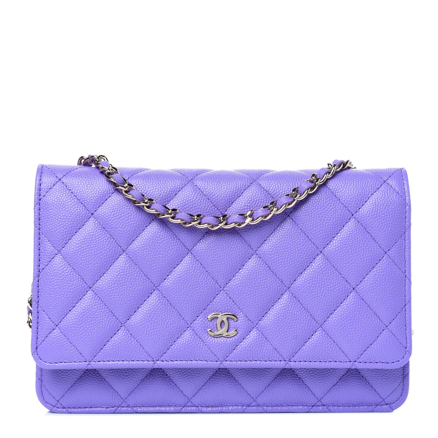 Chanel Caviar Quilted Wallet On Chain WOC Purple 1 of 12