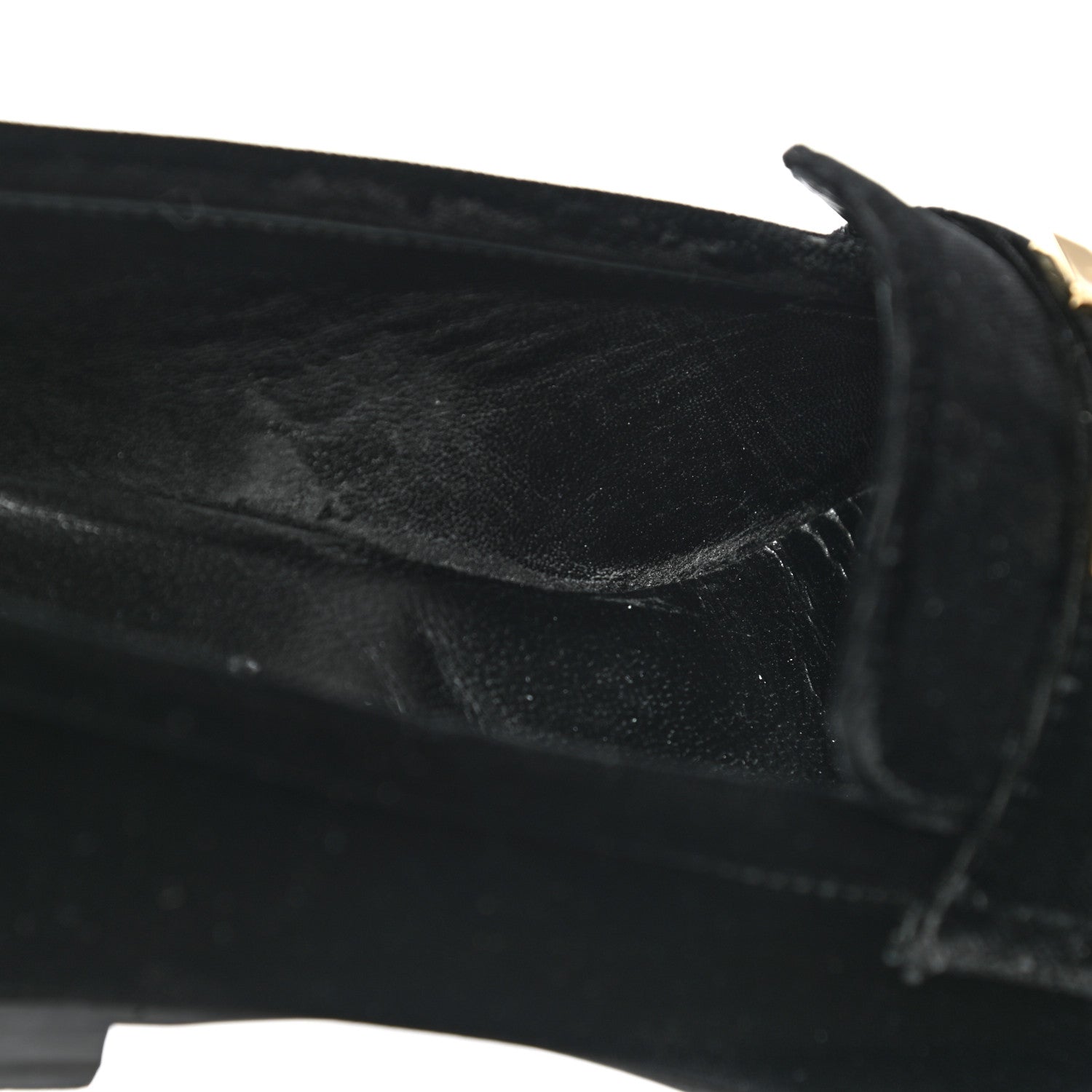 Hermes Velvet Womens Paris Loafers 37.5 Black 11 of 13