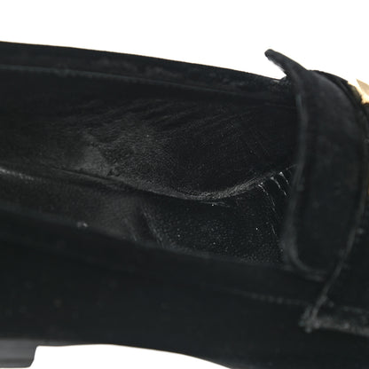 Hermes Velvet Womens Paris Loafers 37.5 Black 11 of 13