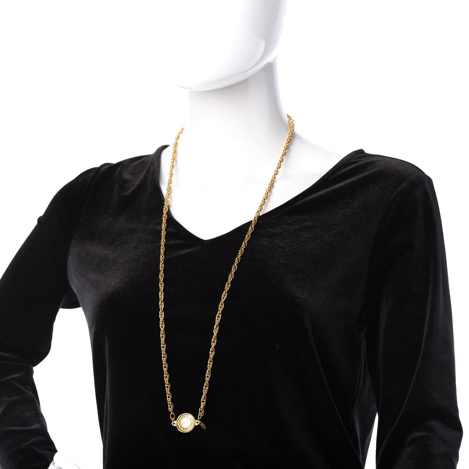 Chanel 31 Rue Cambon Paris Medallion Chain Necklace Gold 2 of 5