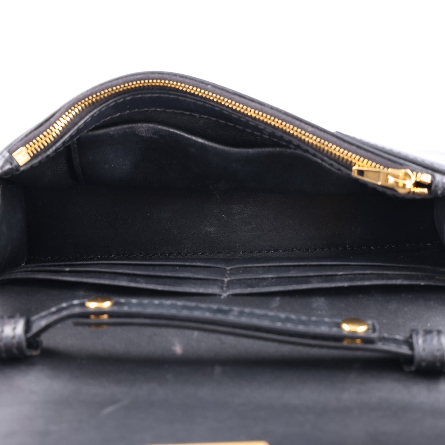 Shiny Box Calfskin Hourglass Chain Bag Black