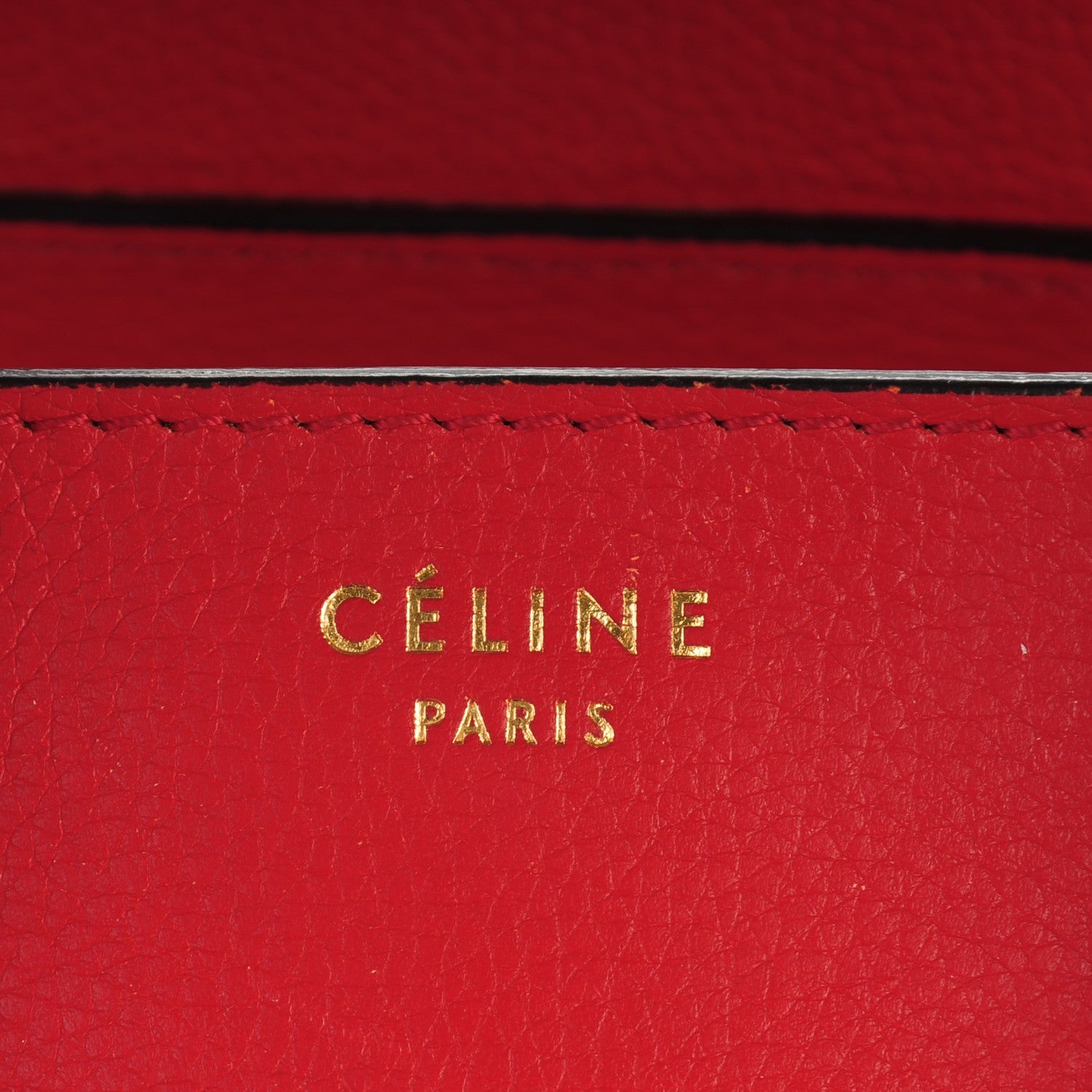 Celine Drummed Calfskin Mini Luggage Coquelicot 6 of 14