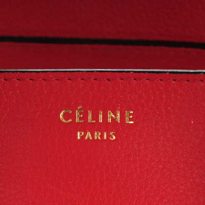 Celine Drummed Calfskin Mini Luggage Coquelicot 6 of 14