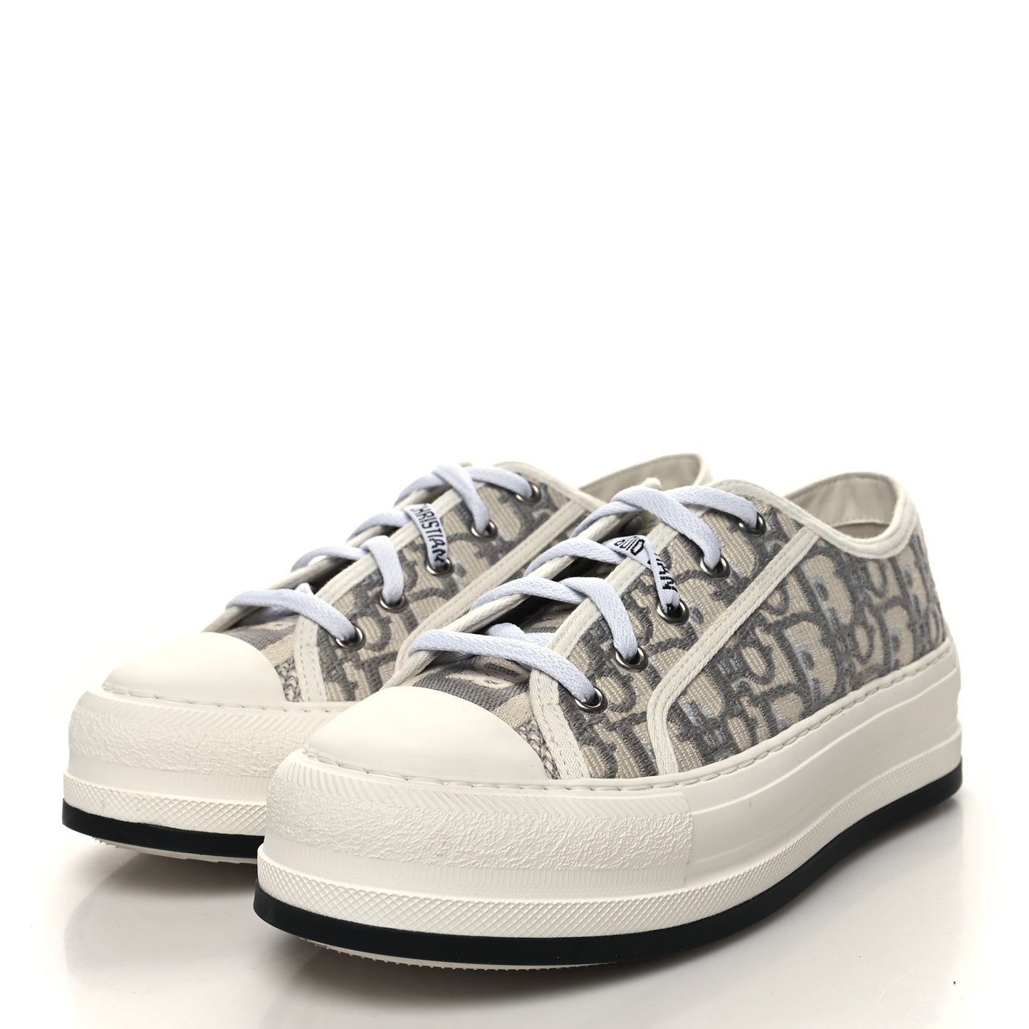 Canvas Oblique Walk Dior Low Top Sneakers 36 Grey Stone