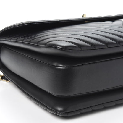 Chanel Lambskin Chevron Quilted Large Trendy CC Dual Handle Flap Bag Black 5 of 9