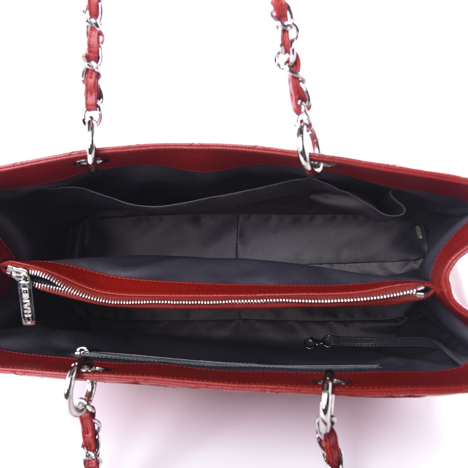 Chanel Caviar Quilted XL Grand Shopping Tote GST Red 5 of 10