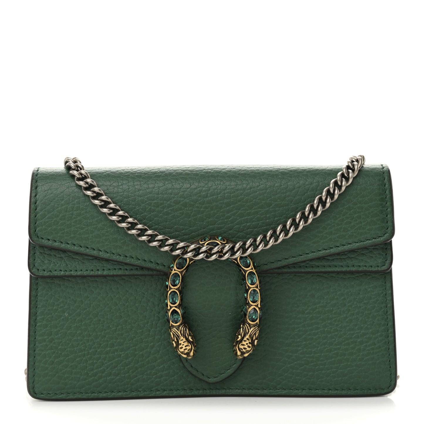Dollar Calfskin Crystal Super Mini Dionysus Shoulder Bag Emerald