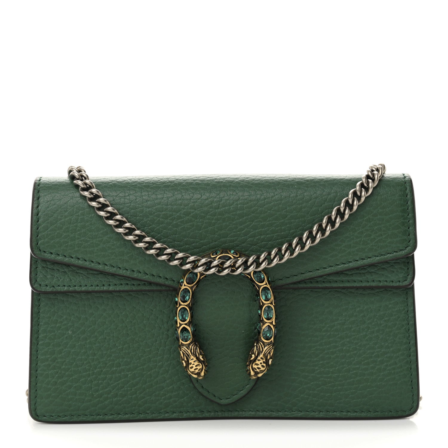 Gucci Dollar Calfskin Crystal Super Mini Dionysus Shoulder Bag Emerald 1 of 9