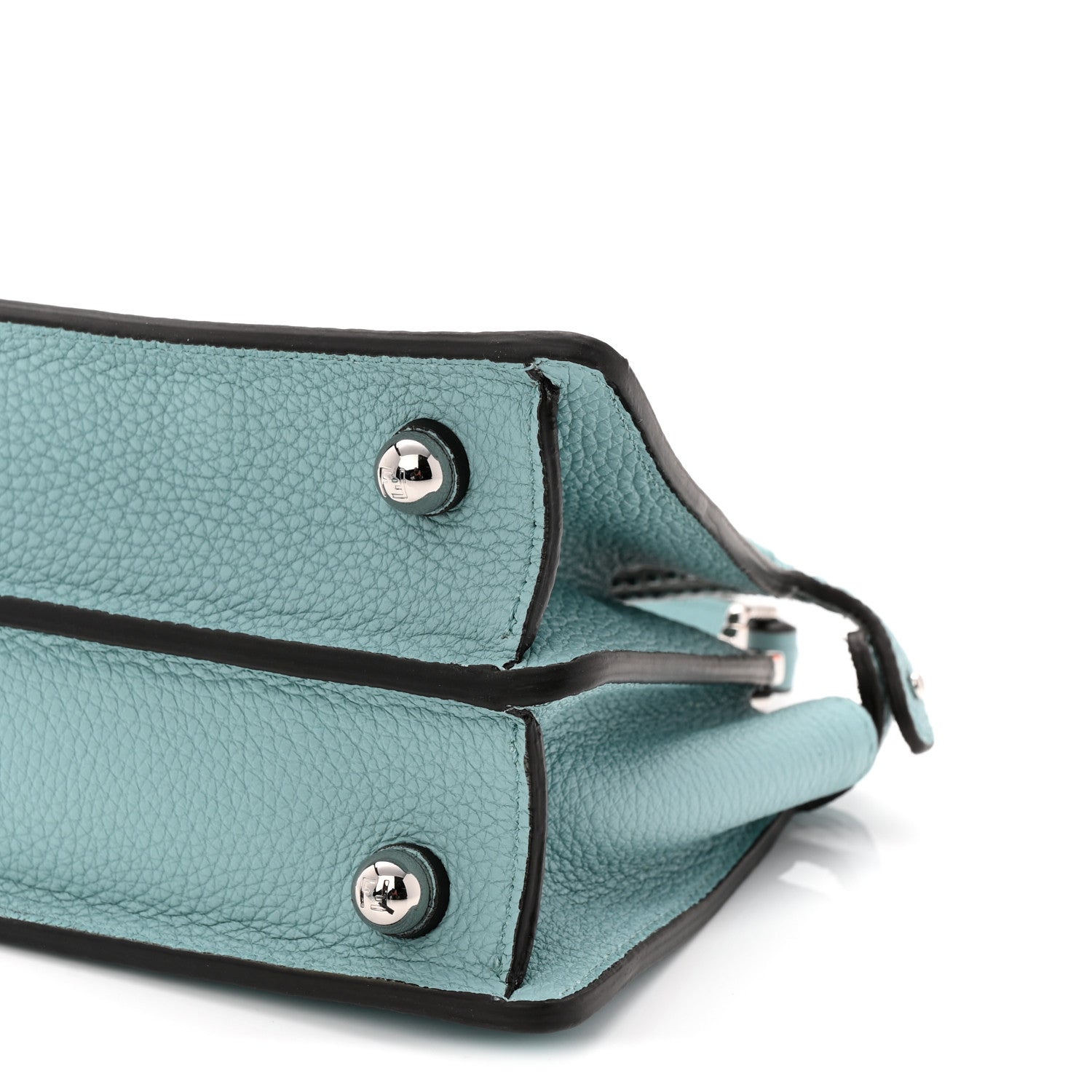 Fendi Cuoio Romano Nappa Intreccio FF Petite Peekaboo I SEE U Satchel Aquifer 9 of 9