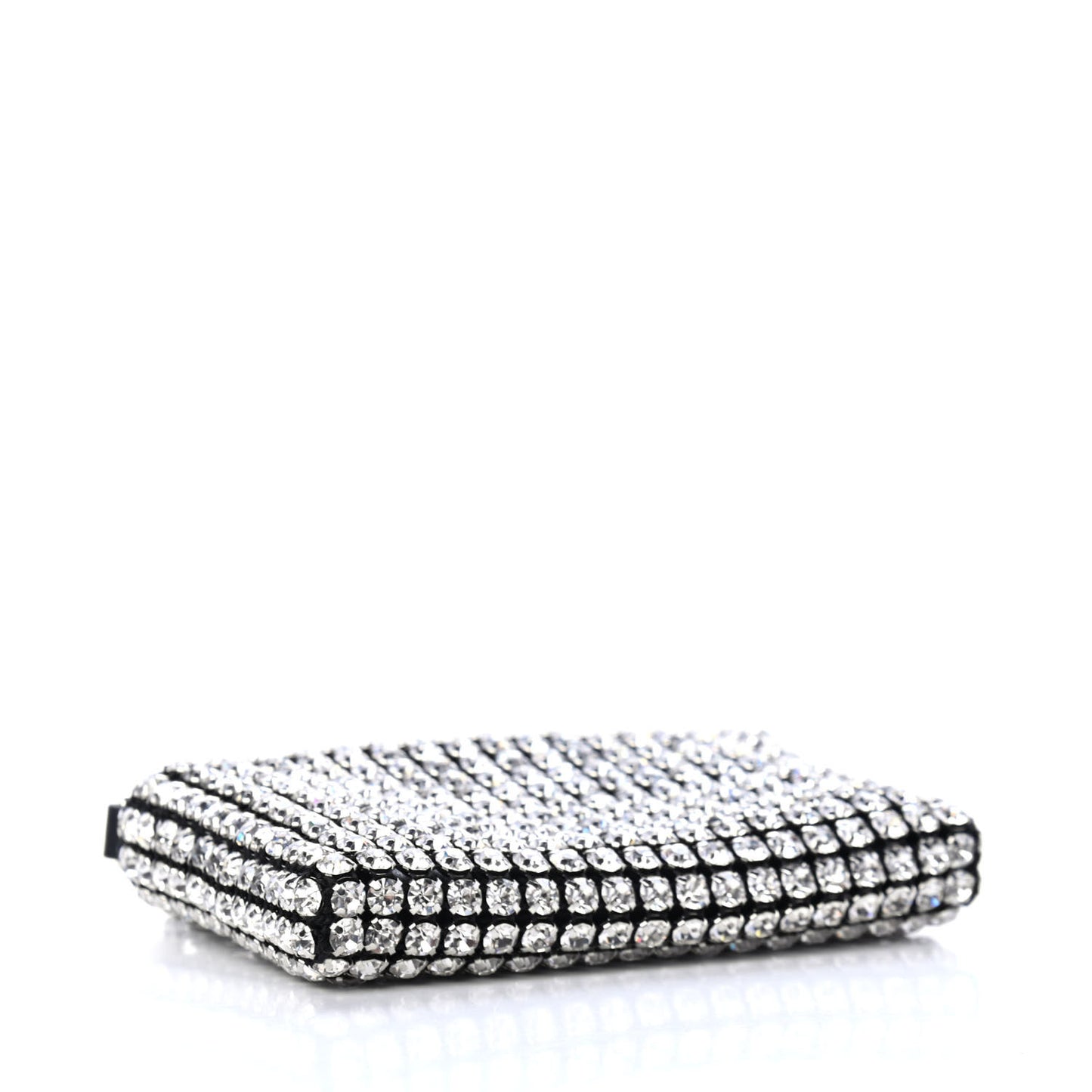 Mesh Crystal Rhinestone Nano Heiress Shoulder Bag Black Silver