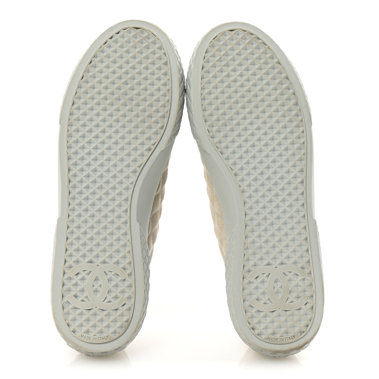 Denim Quilted Sneakers 39.5 Light Blue