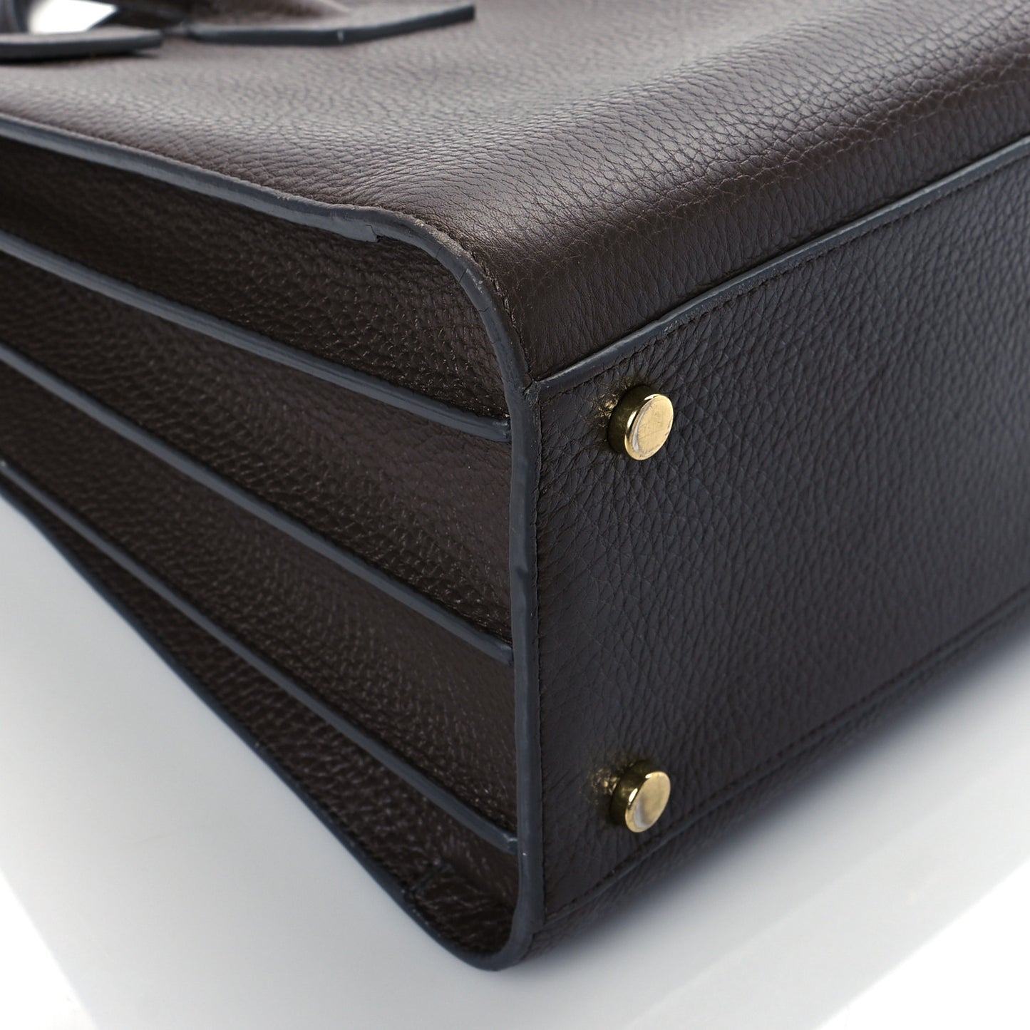 Grained Calfskin Small Sac De Jour Fog Dark Brown