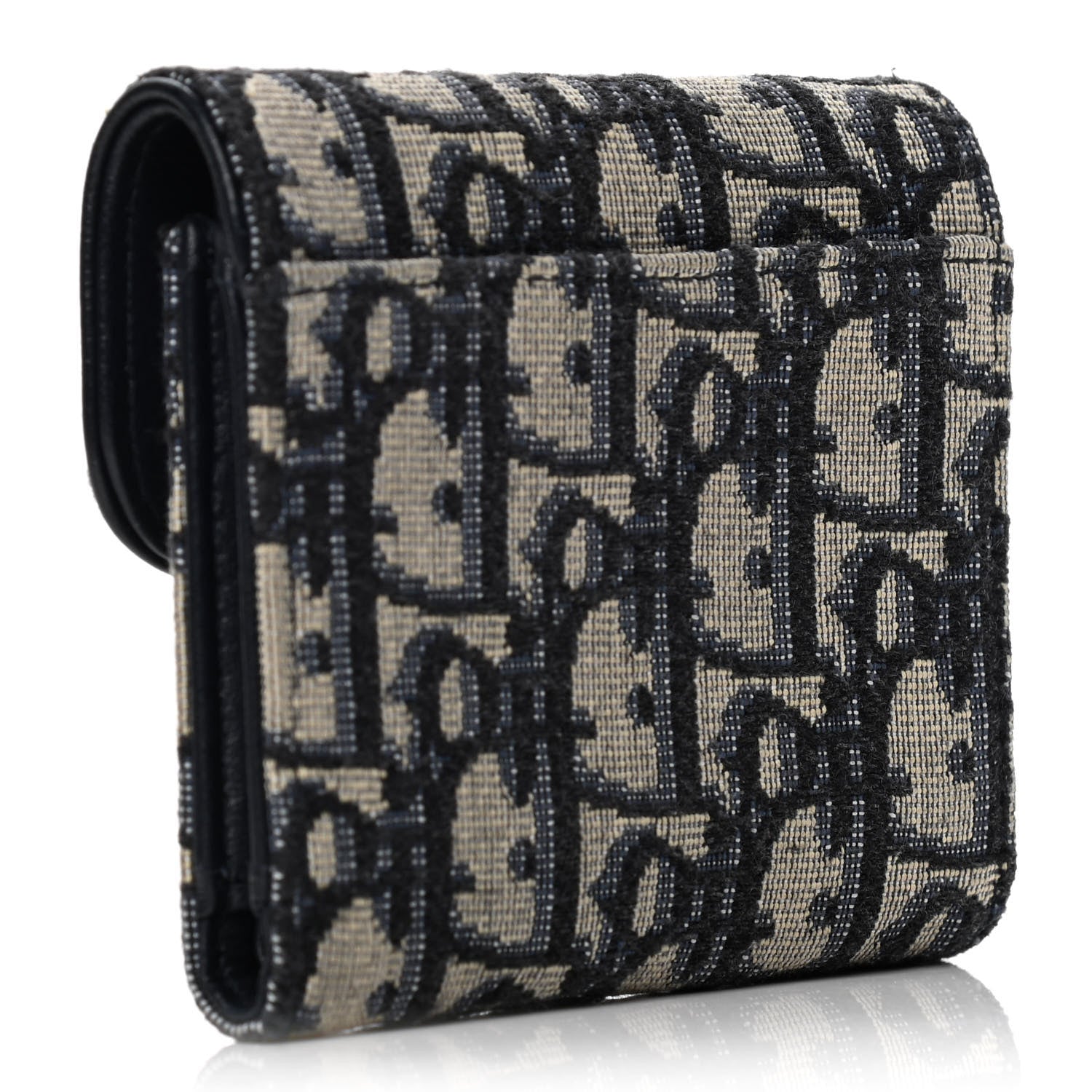 Christian Dior Oblique Saddle Lotus Wallet Blue 2 of 10