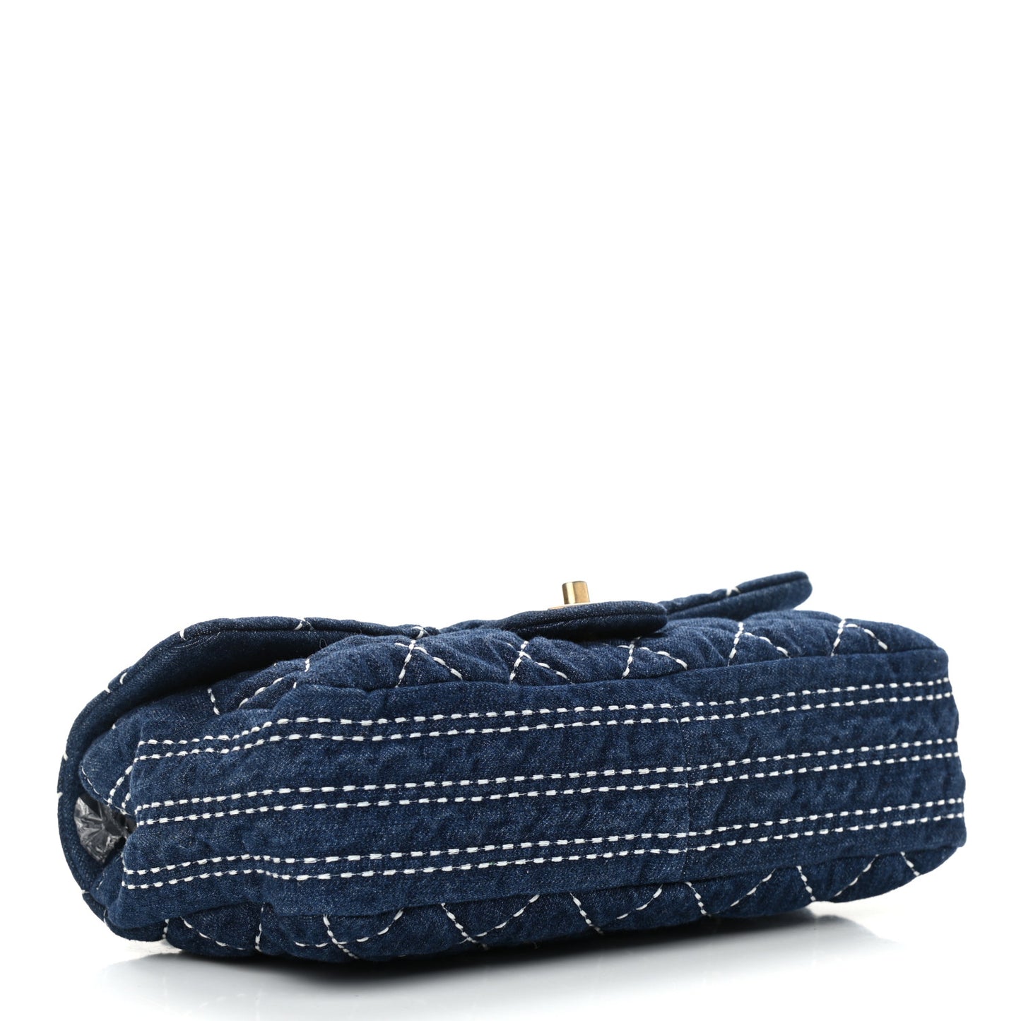Denim Quilted Medium Denim Trip Single Flap Blue