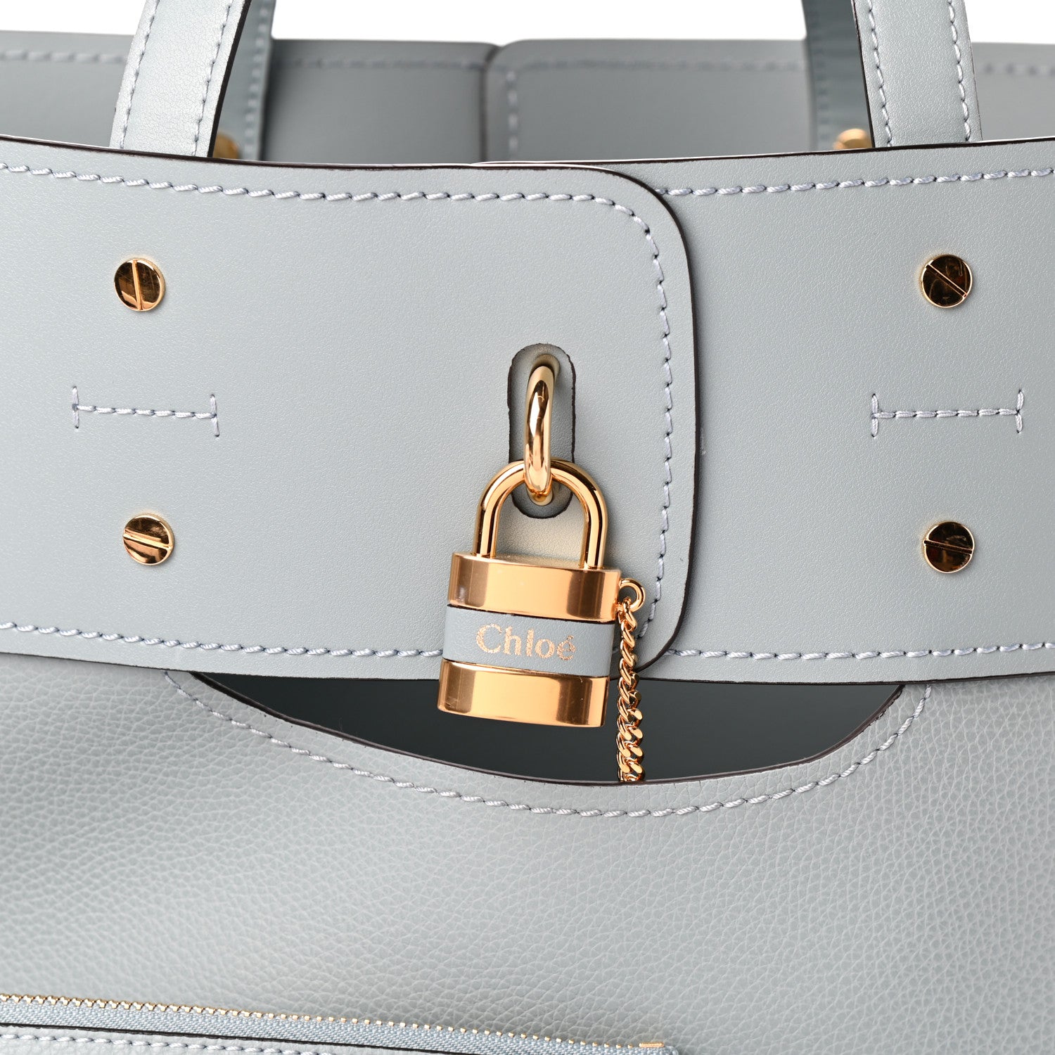 Chloe Smooth Grained Calfskin Medium Aby Tote Faded Blue 8 of 10