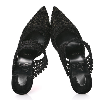 Christian Louboutin Rete Macrame Deia 100 Mule Sandals 38 Black 2 of 8