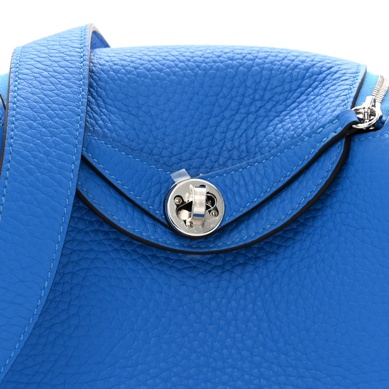 Hermes Taurillon Clemence Mini Lindy 20 Bleu Hydra 8 of 11