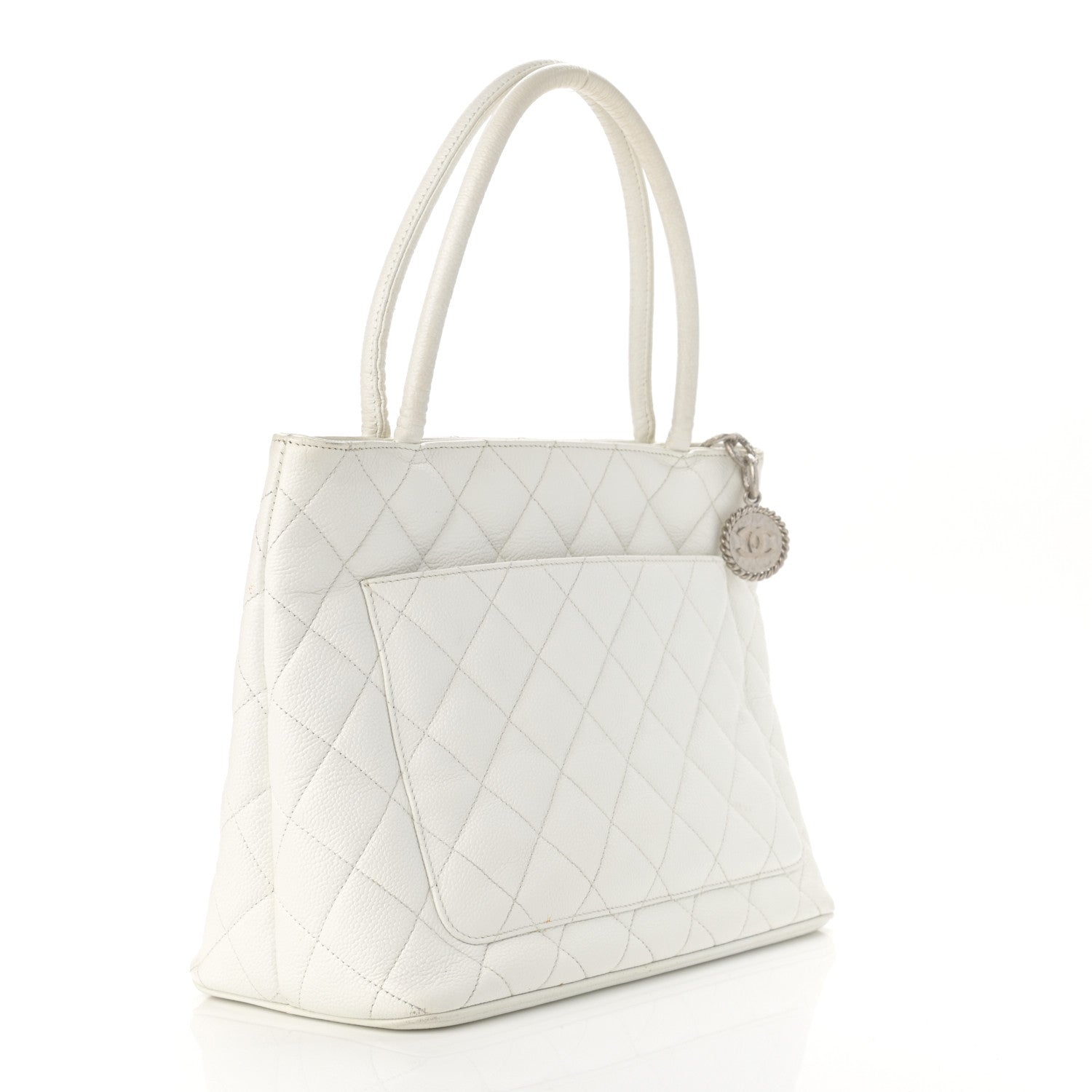 Chanel Caviar Quilted Medallion Tote White 3 of 13