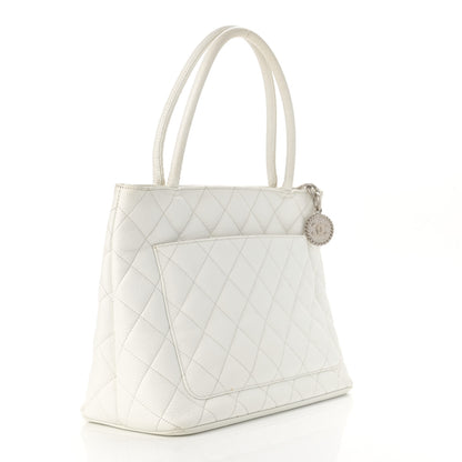 Chanel Caviar Quilted Medallion Tote White 3 of 13
