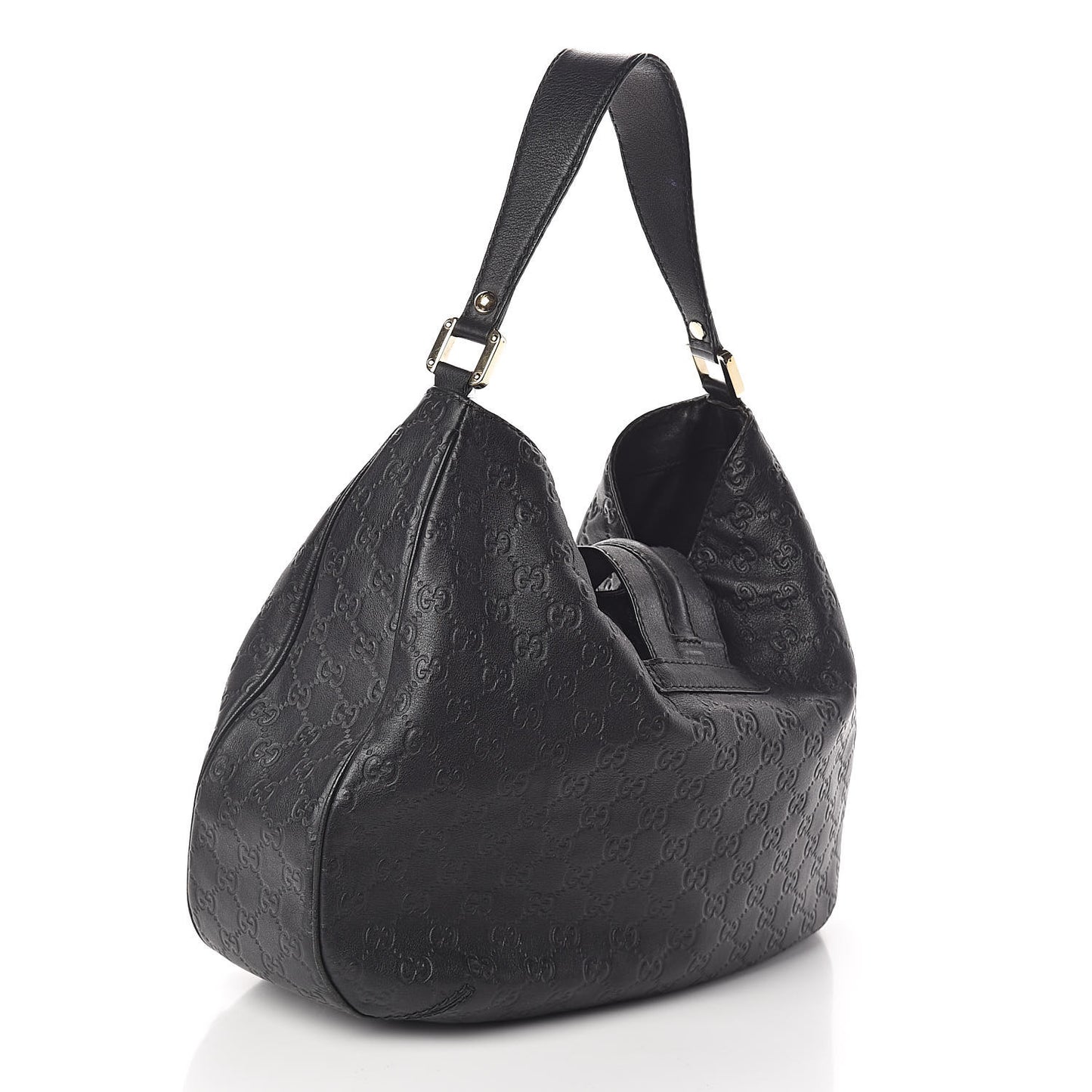 Guccissima Large New Ladies Web Hobo Black