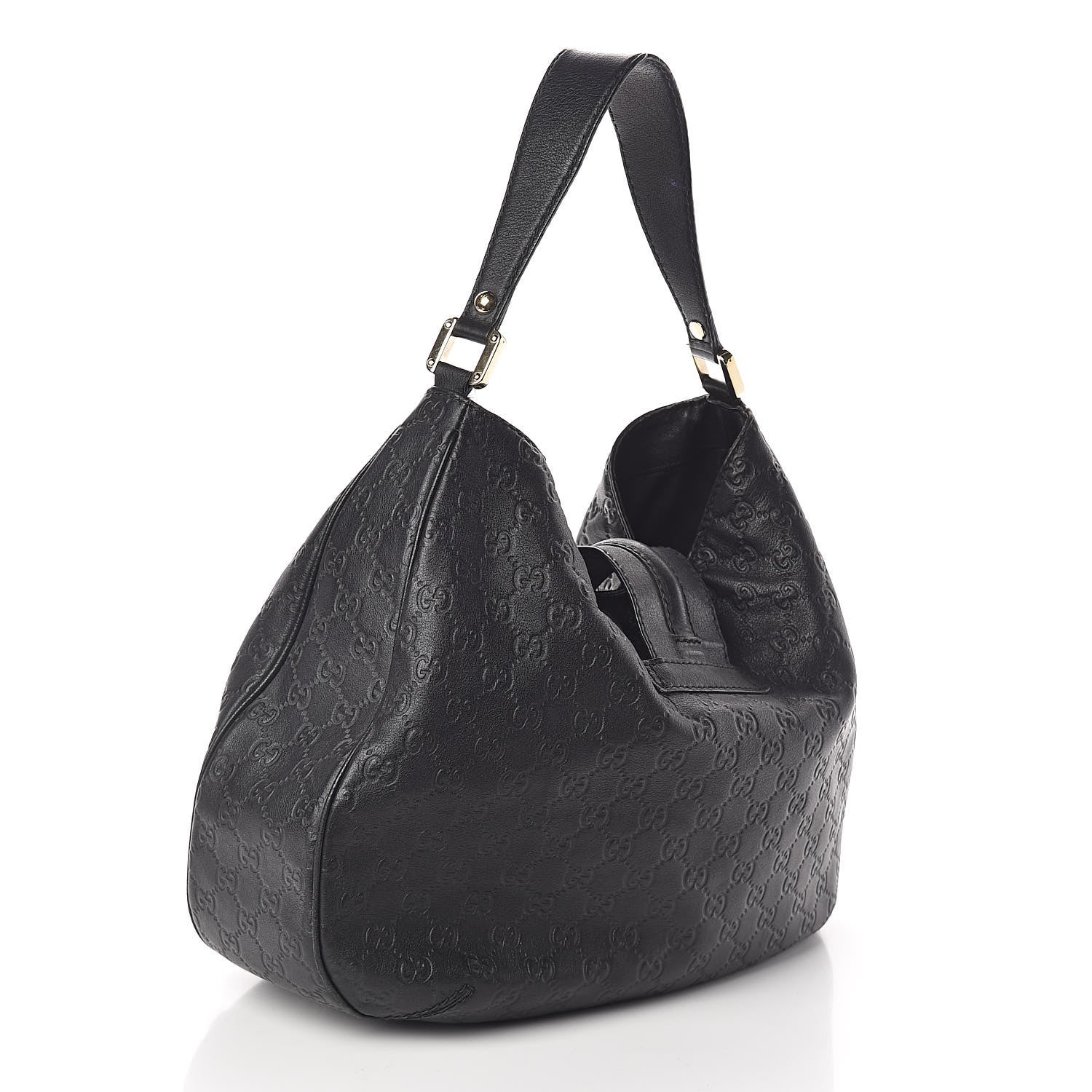 Gucci Guccissima Large New Ladies Web Hobo Black 3 of 10