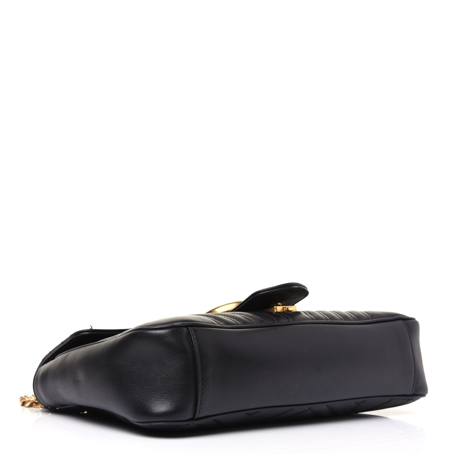 Gucci Calfskin Matelasse Medium GG Marmont Shoulder Bag Black 4 of 18