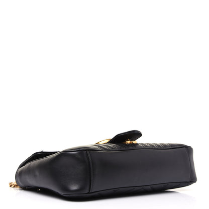 Gucci Calfskin Matelasse Medium GG Marmont Shoulder Bag Black 4 of 18