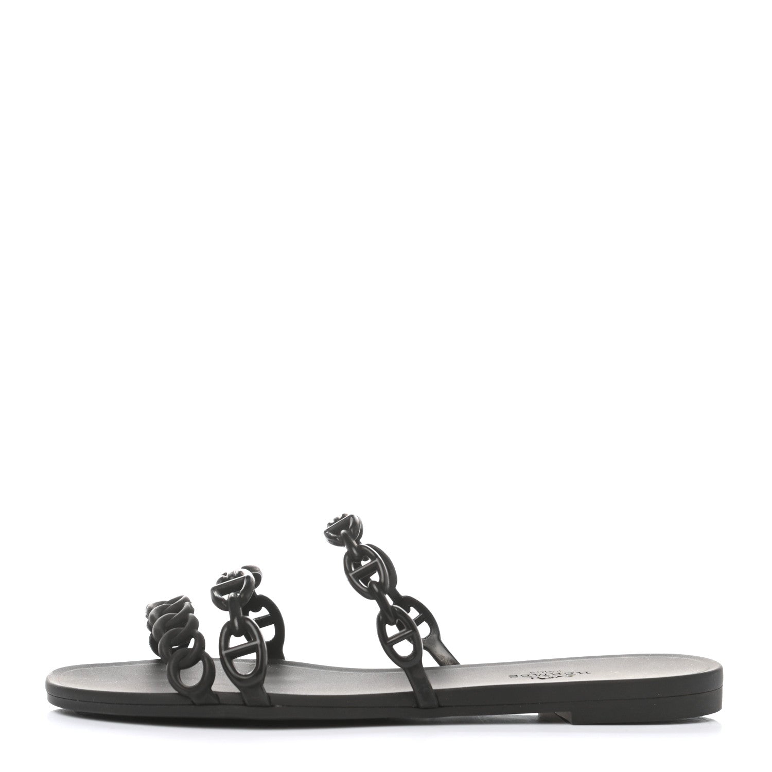 Hermes TPU Rivage Sandals 37 Black 1 of 8