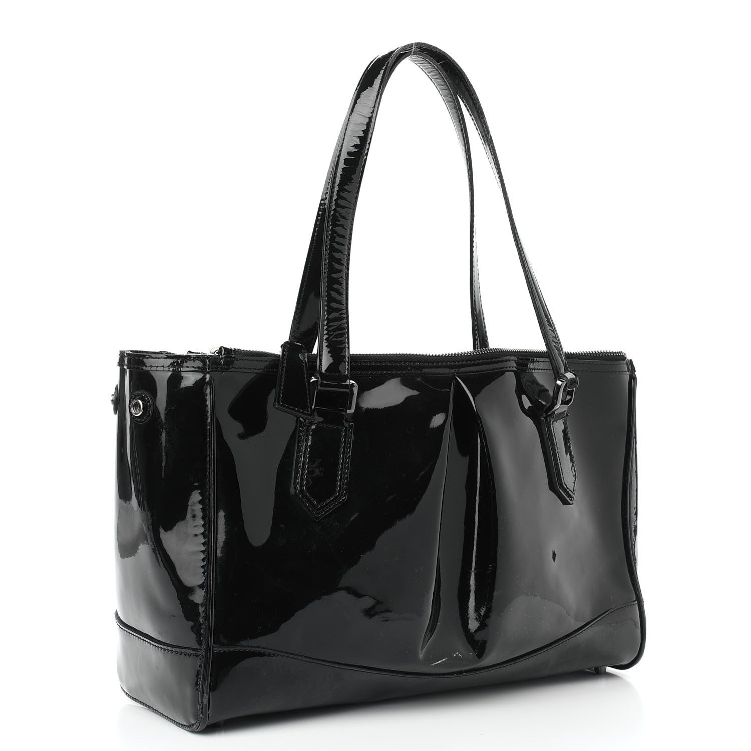 Burberry Patent Zip Tote Black 2 of 8