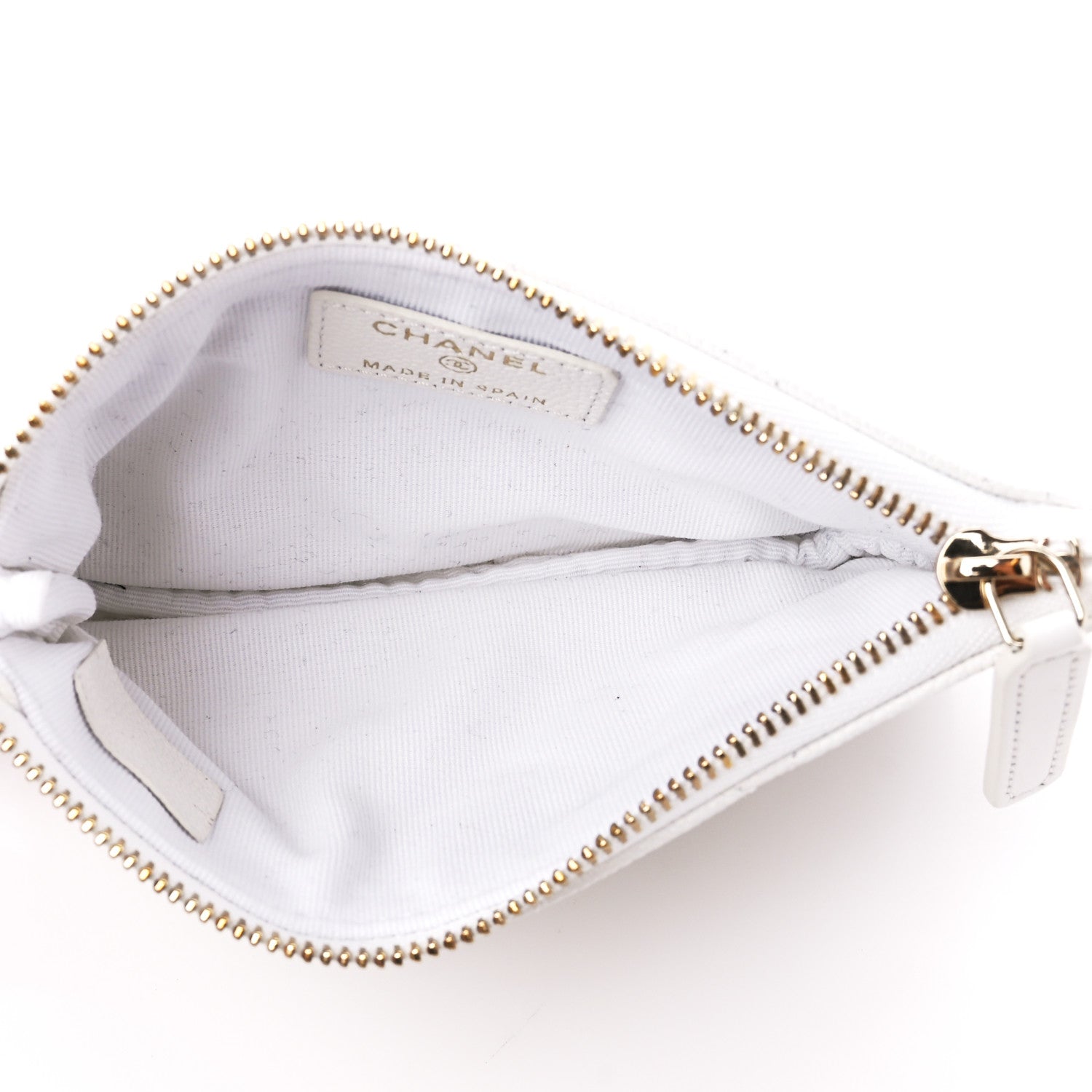 Chanel Caviar Quilted Small Cosmetic Case White 5 of 11