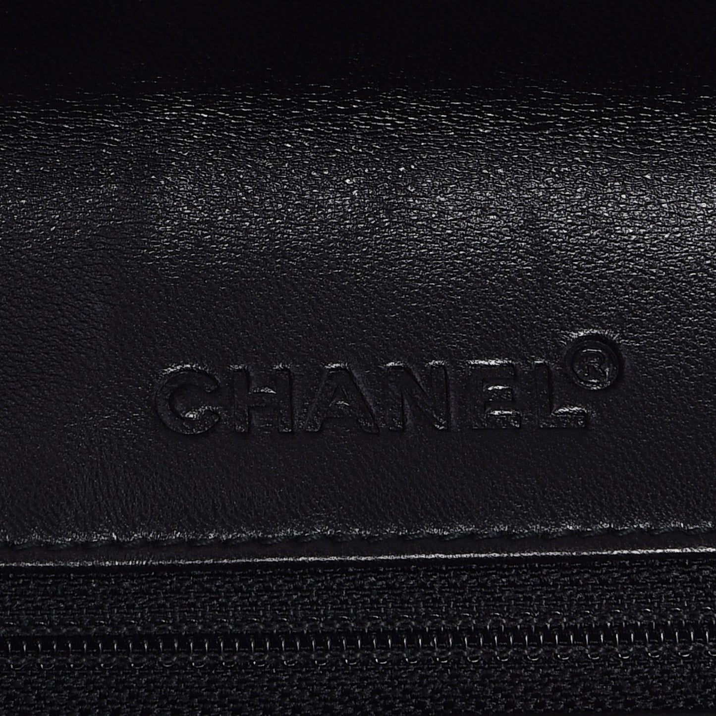 Lambskin Square Double Stitch Flap Black