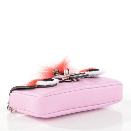 Fendi Nappa Rabbit Fox Fur Micro Buggie Baguette Lavanda 4 of 8