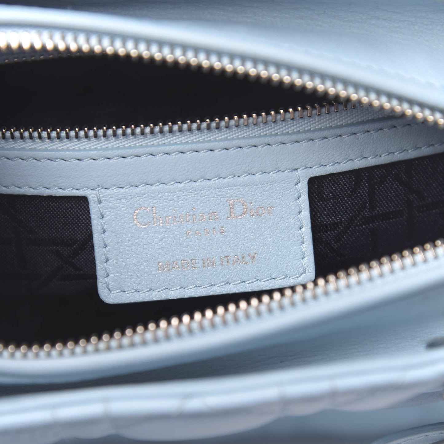 Lambskin Cannage Medium Lady Dior Light Blue