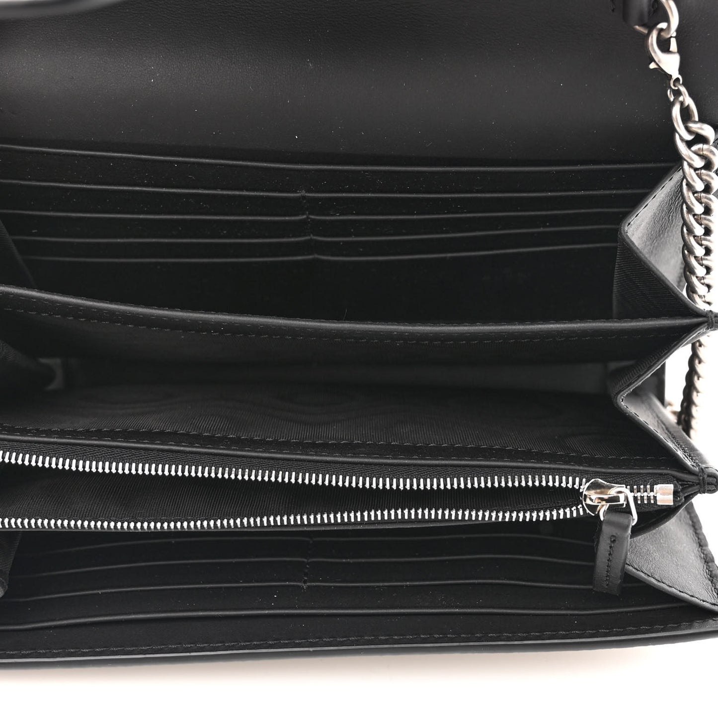 GG Supreme Monogram Mini Dionysus Chain Wallet Beige Black