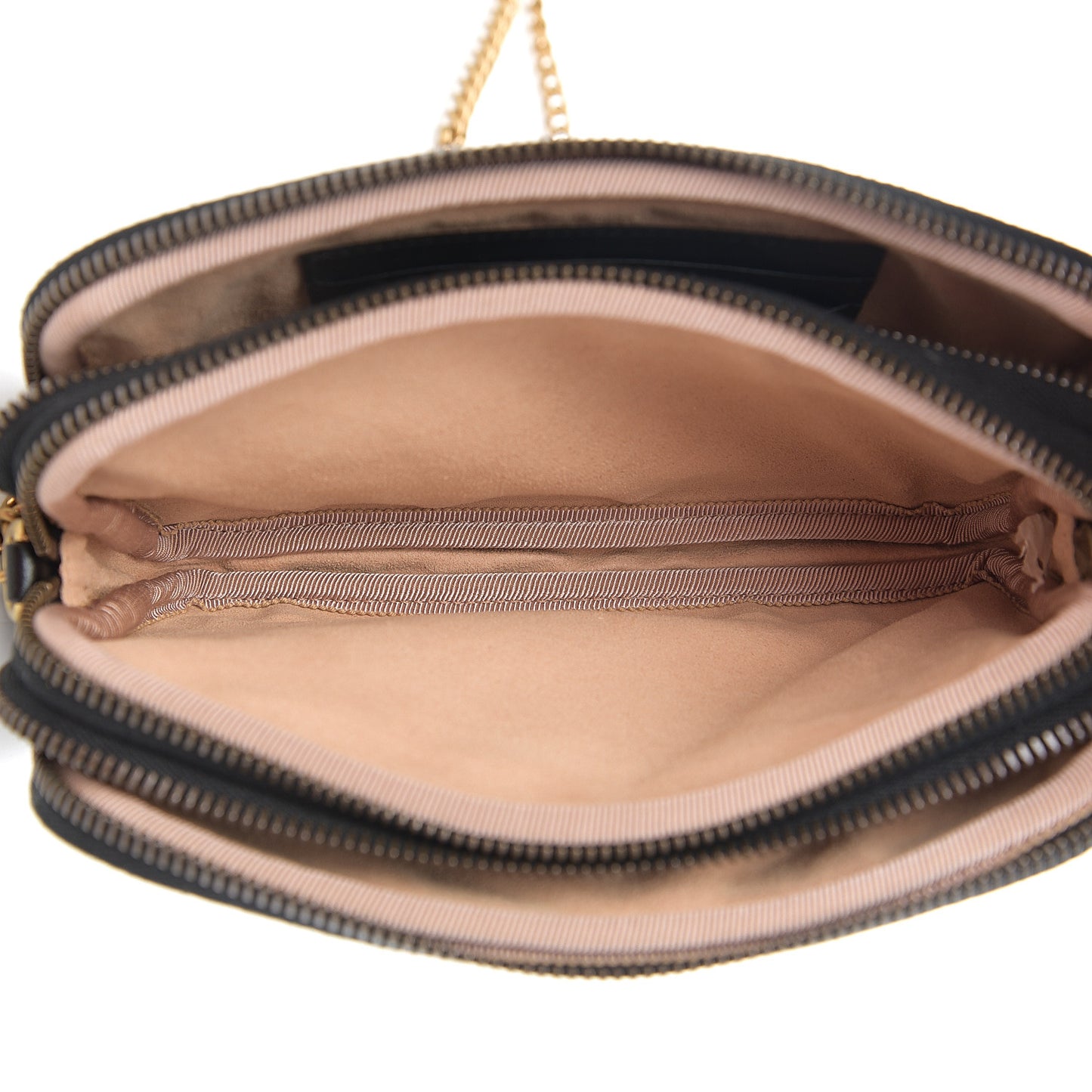 Calfskin Matelasse Mini GG Marmont Chain Crossbody Bag Black