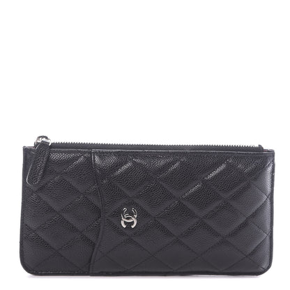 Chanel Caviar Quilted Classic Flat Wallet Pouch Black 1 of 10