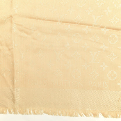 Louis Vuitton Silk Wool Monogram Shawl Natural 2 of 5