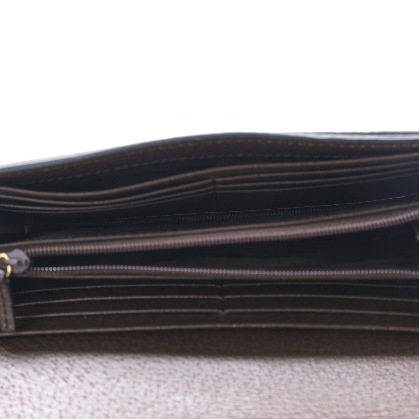 Monogram Jumbo GG Textured Dollar Calfskin Web Ophidia Continental Wallet Camel Ebony New Acero