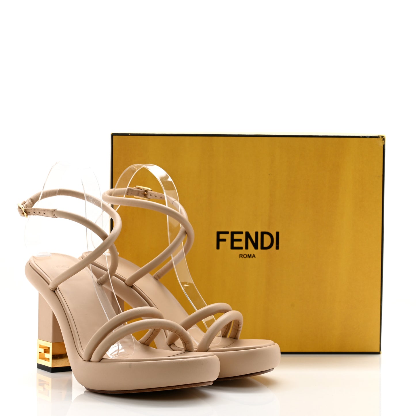 Nappa Baguette Ankle Strap 30/110mm Platform Sandals 39.5 Buff