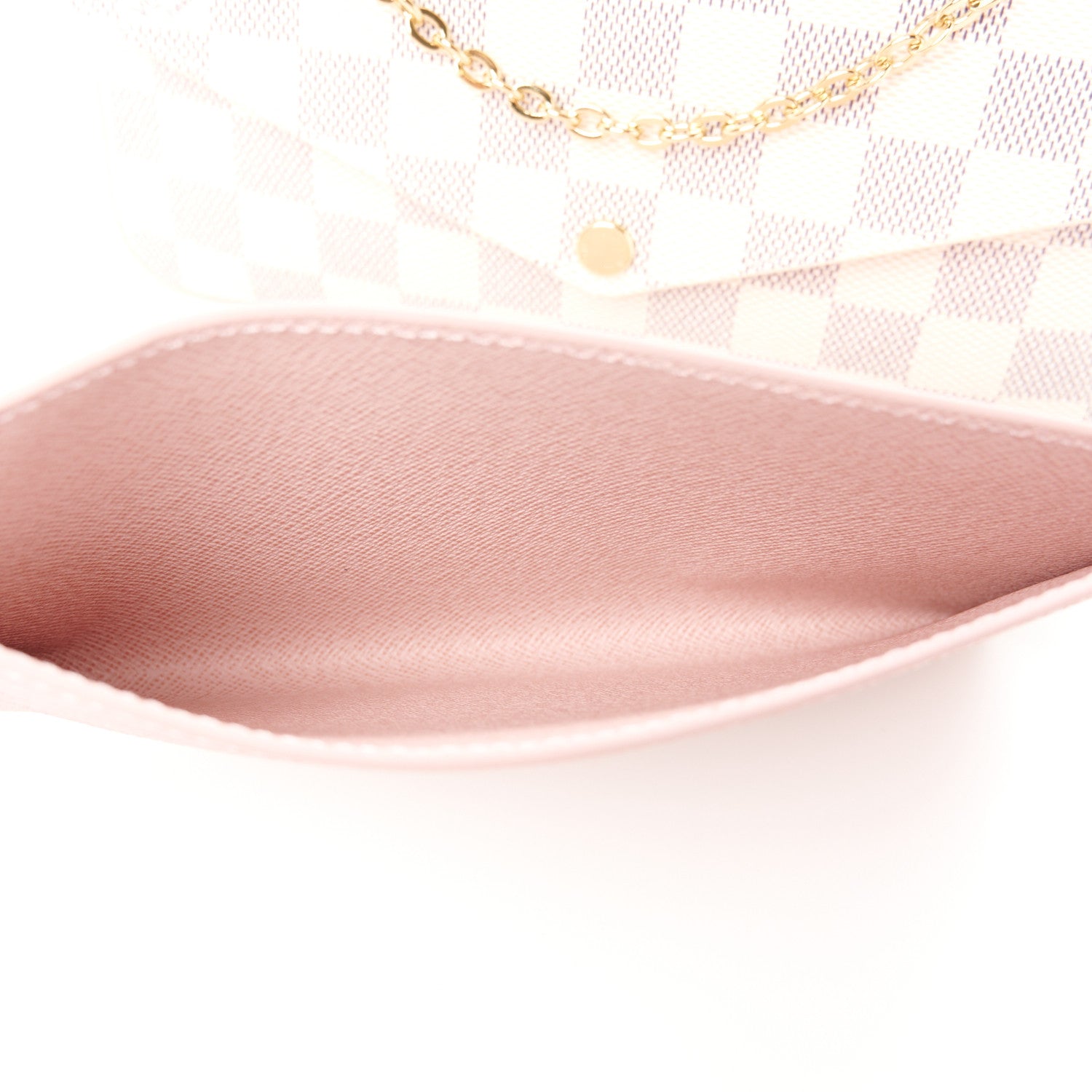 Louis Vuitton Damier Azur Pochette Felicie Chain Wallet Rose Ballerine 11 of 14