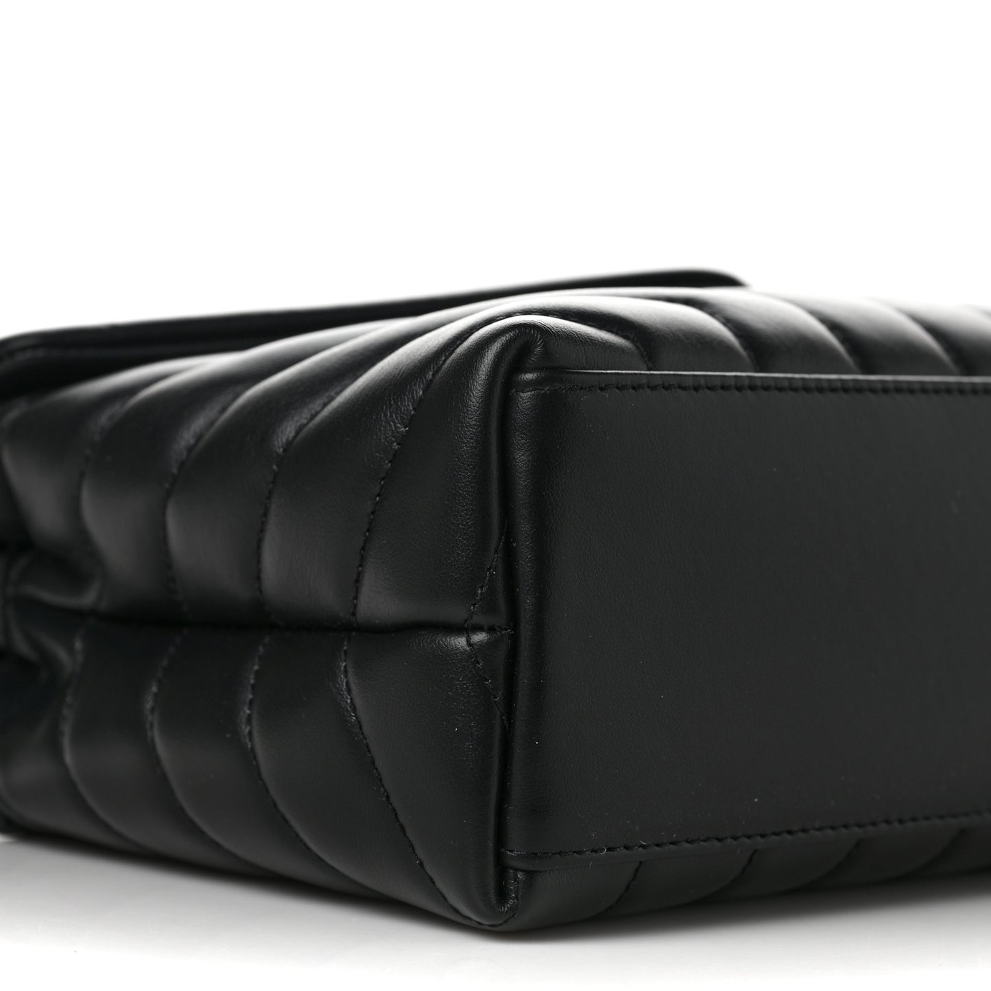 Calfskin Y Quilted Monogram Small Loulou Chain Satchel Black