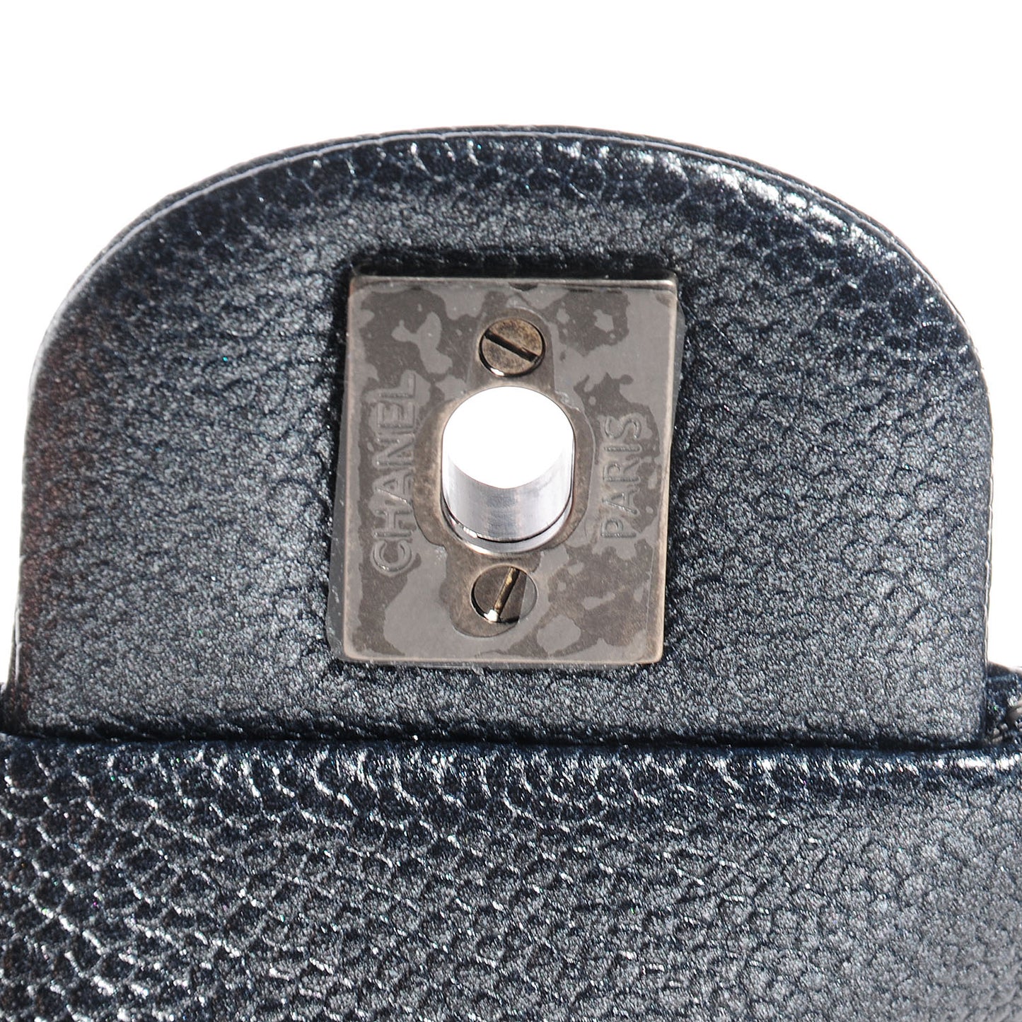Metallic Caviar Quilted Extra Mini Flap Dark Grey
