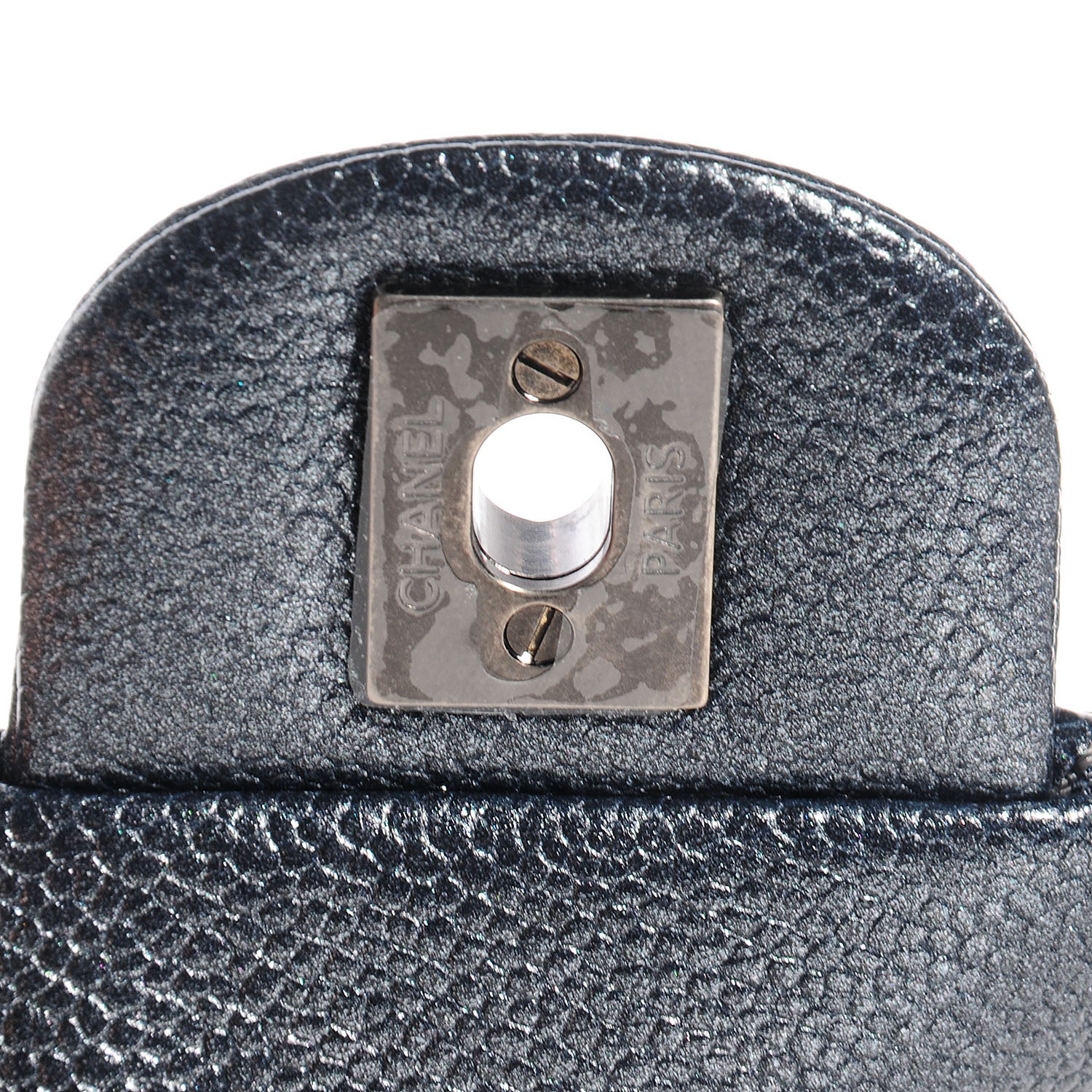Chanel Metallic Caviar Quilted Extra Mini Flap Dark Grey 9 of 9