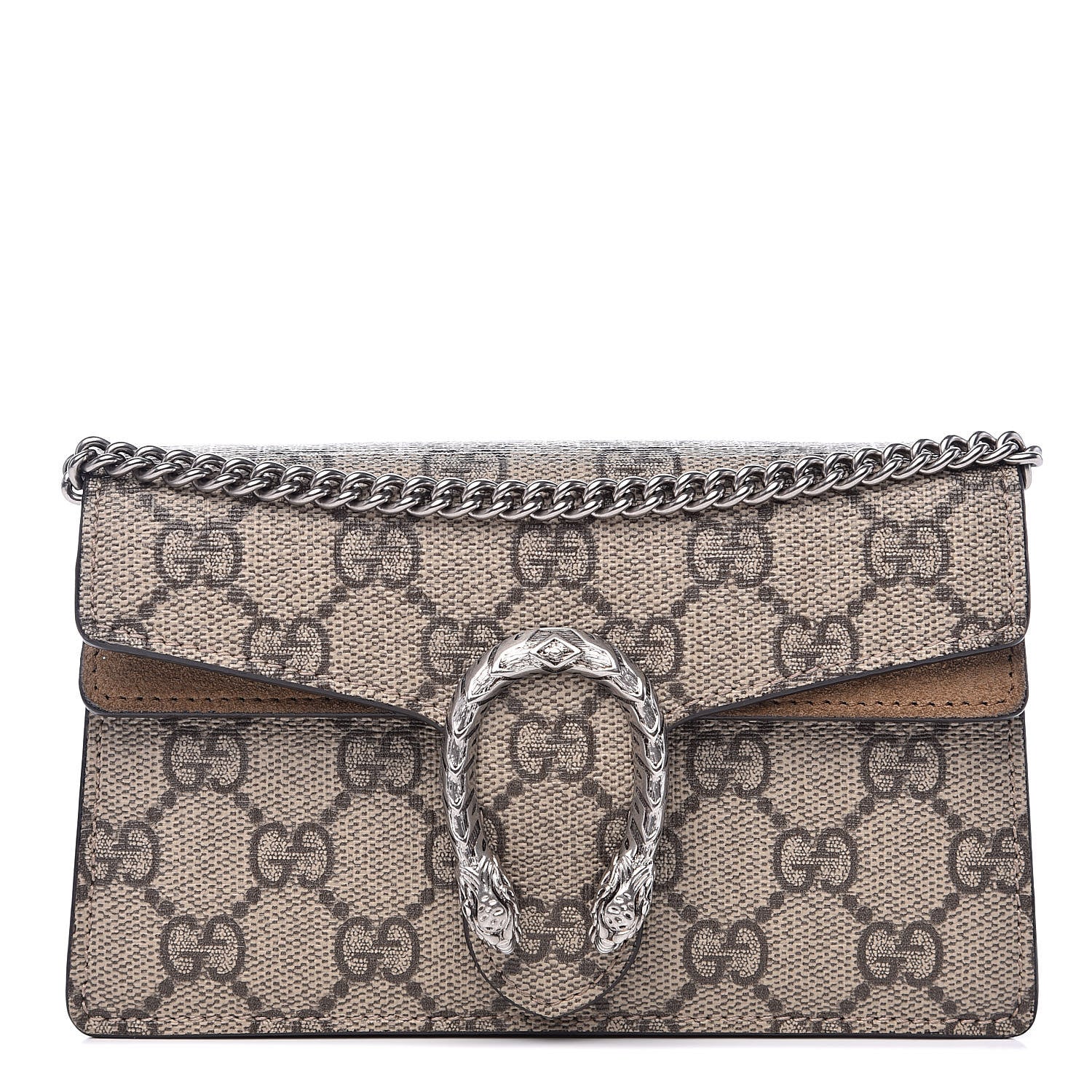 Gucci GG Supreme Monogram Super Mini Dionysus Shoulder Bag Taupe 1 of 12