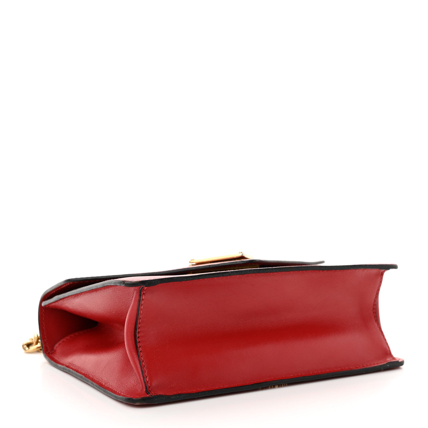 Prada Saffiano Bandoliera Flip Lock Chain Crossbody Bag Fuoco 4 of 14