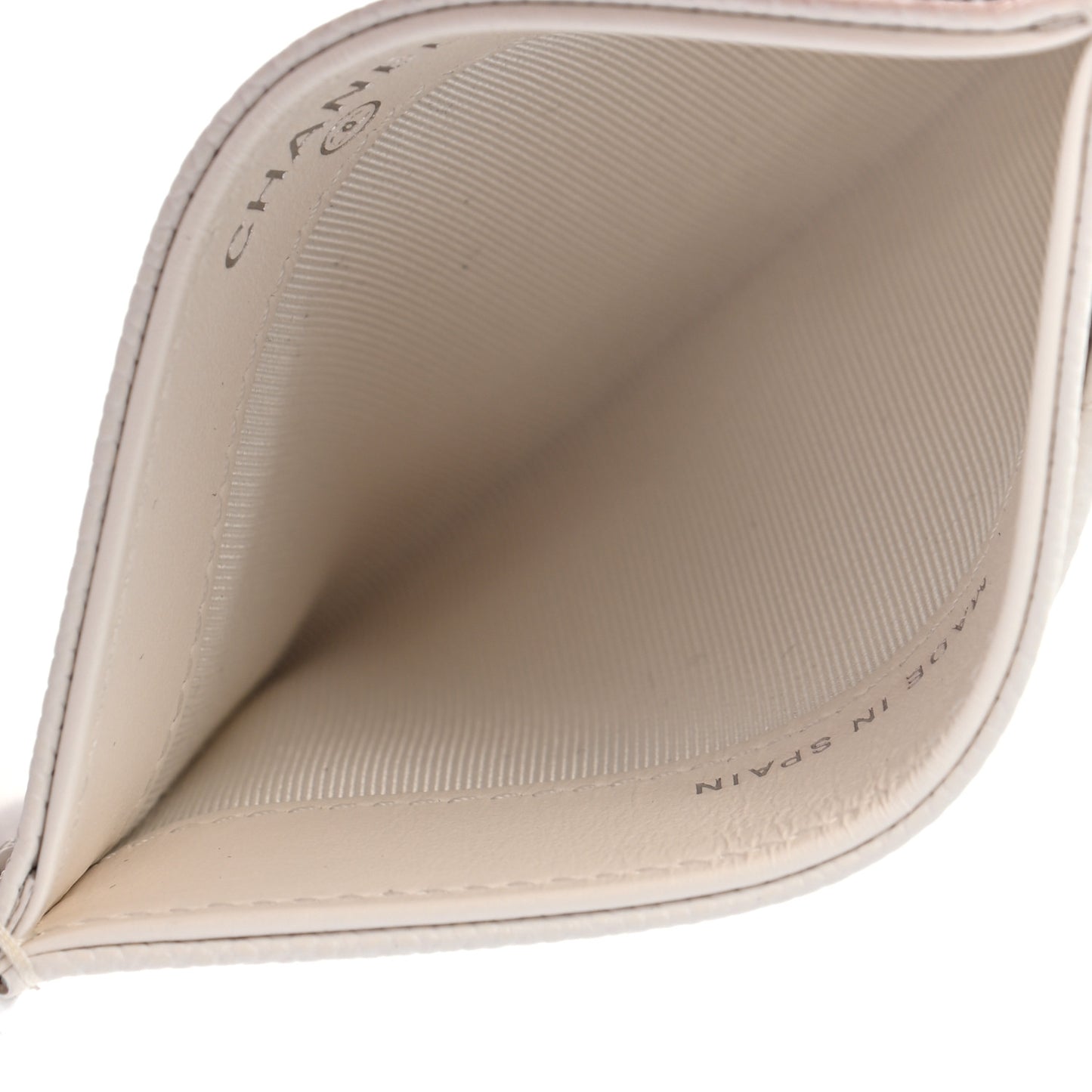 Caviar Quilted Card Holder White