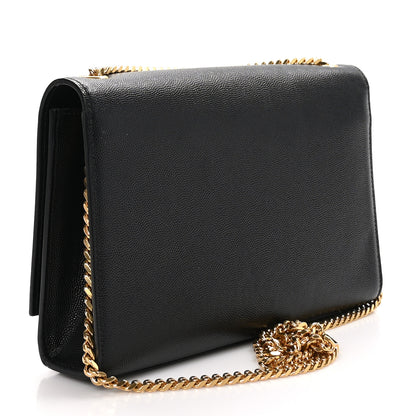 Saint Laurent Grain De Poudre Medium Classic Monogram Kate Satchel Black 3 of 10