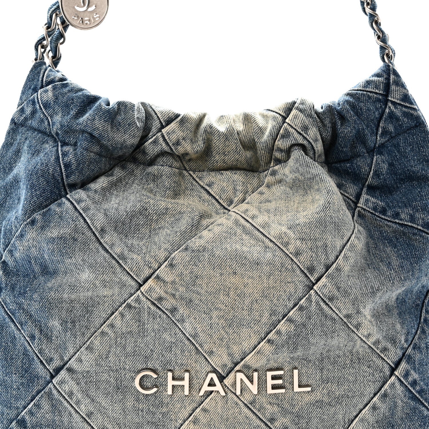 Chanel Denim Quilted Small Chanel 22 Blue 9 of 11